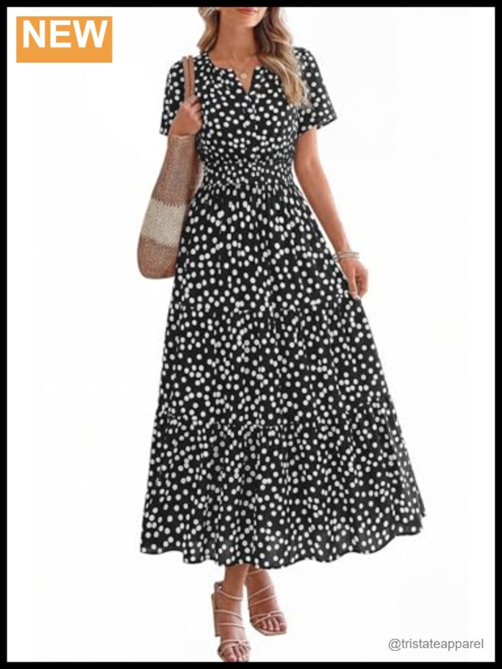 Floral V Neck Short Sleeve Maxi Dress with Pockets Elastic Waist